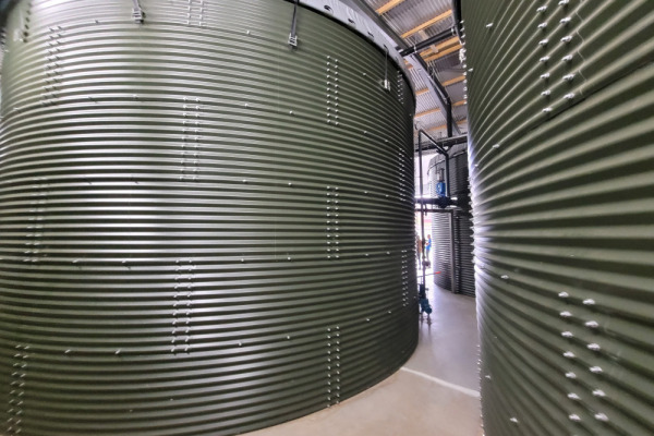 Water storage silos for sewage treatment